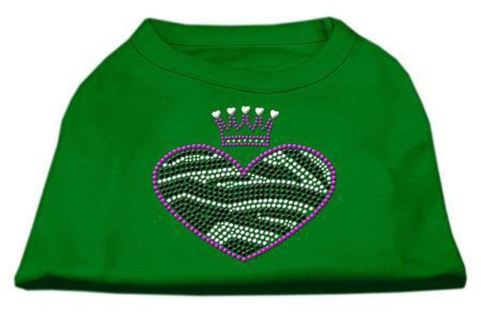 Mirage Pet Products Zebra Heart Rhinestone Dog Shirt, Large, Grey