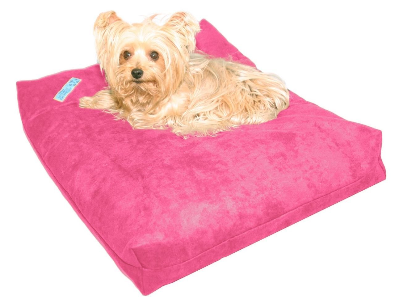 Five Diamond Collection Shredded Memory Foam Orthopedic Bed With Removable Washable Cover And Water Proof Inner Fabric, Small (25-Inch-By- 20-Inch), Hot Pink Microfiber, For Dogs
