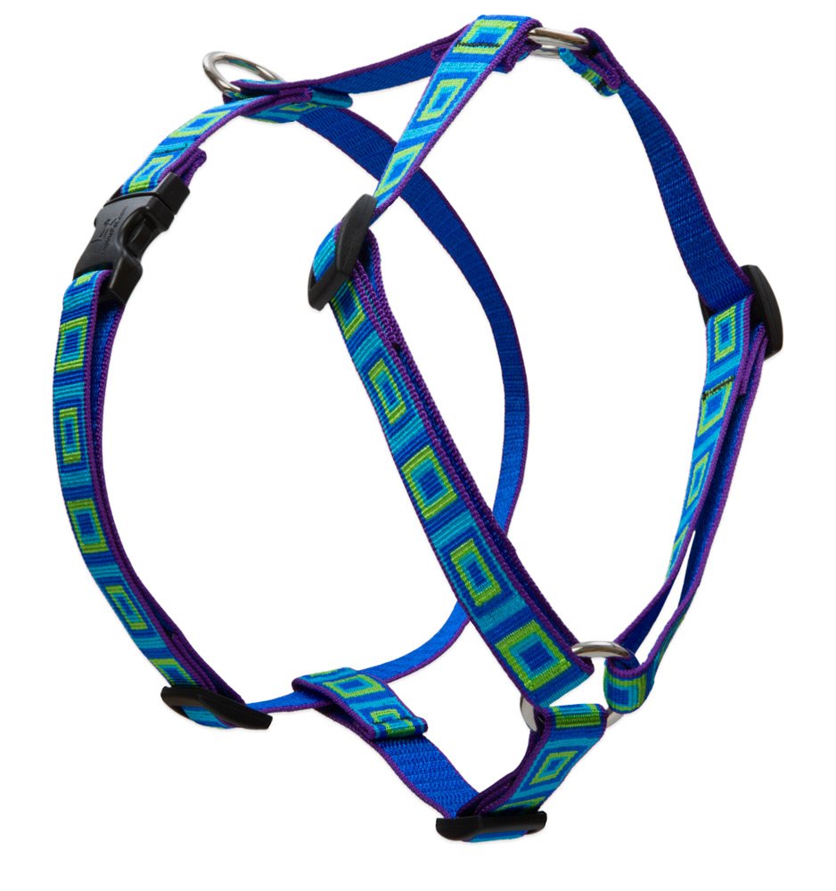 LupinePet Originals 3/4'' Sea Glass 20-32'' Adjustable Roman Dog Harness for Medium Dogs