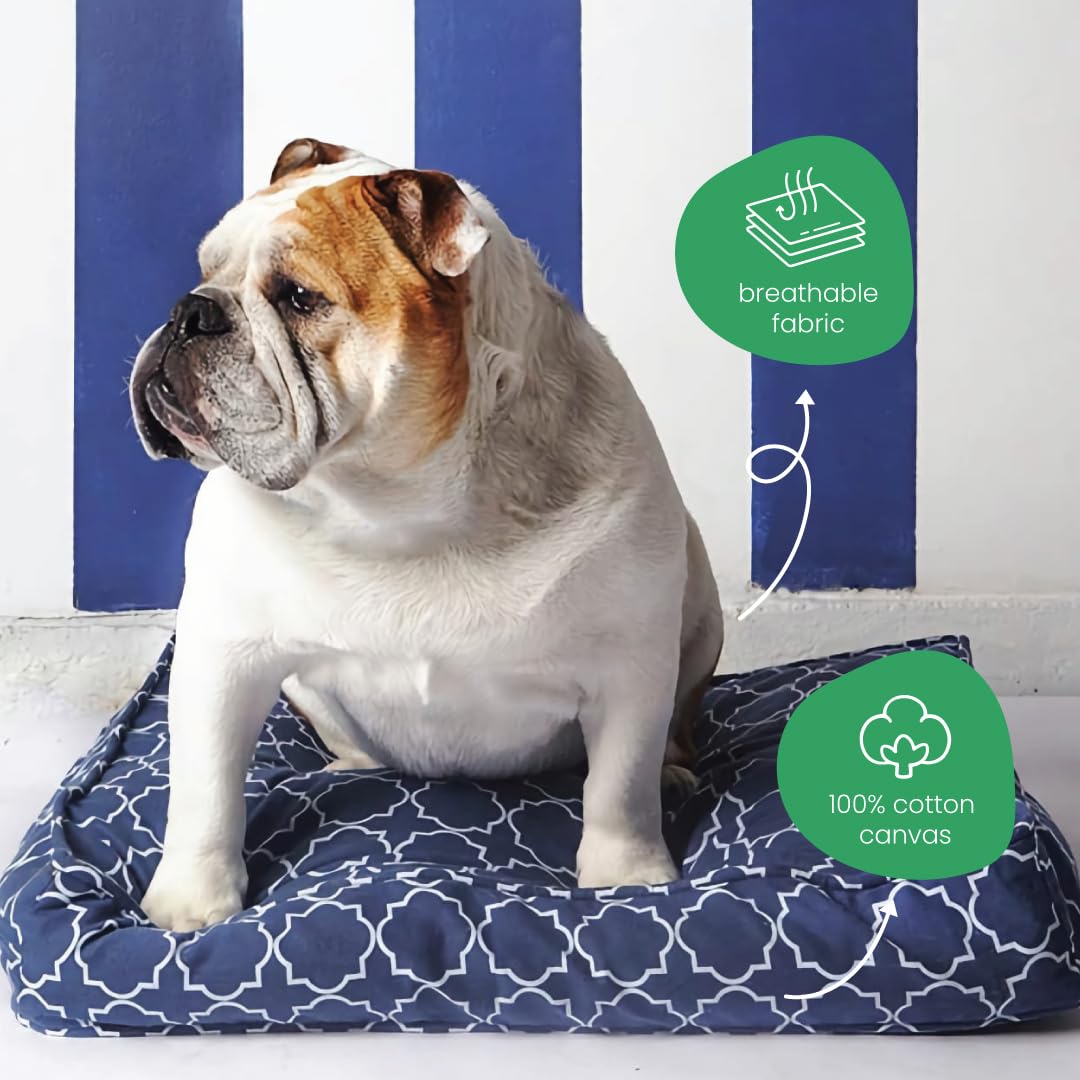 Molly Mutt Medium To Large Dog Bed Cover- Romeo & Juliet Print - Measures 27”X36”X5’’ - 100% Cotton - Durable - Breathable - Sustainable - Machine Washable Dog Bed Cover