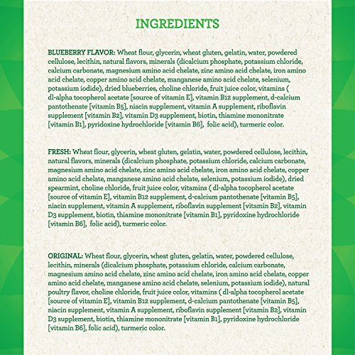 GREENIES TEENIE Natural Dog Dental Care Chews Oral Health Dog Treats 3-Flavor Variety Pack, (3) 12 oz. Pouches, 129 Total Treats