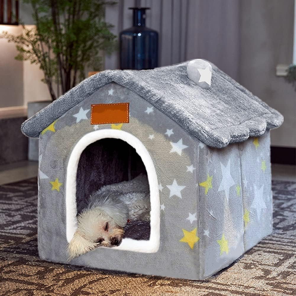 Indoor Dog House Bed Memory Foam Foldable Washable Small Medium Large