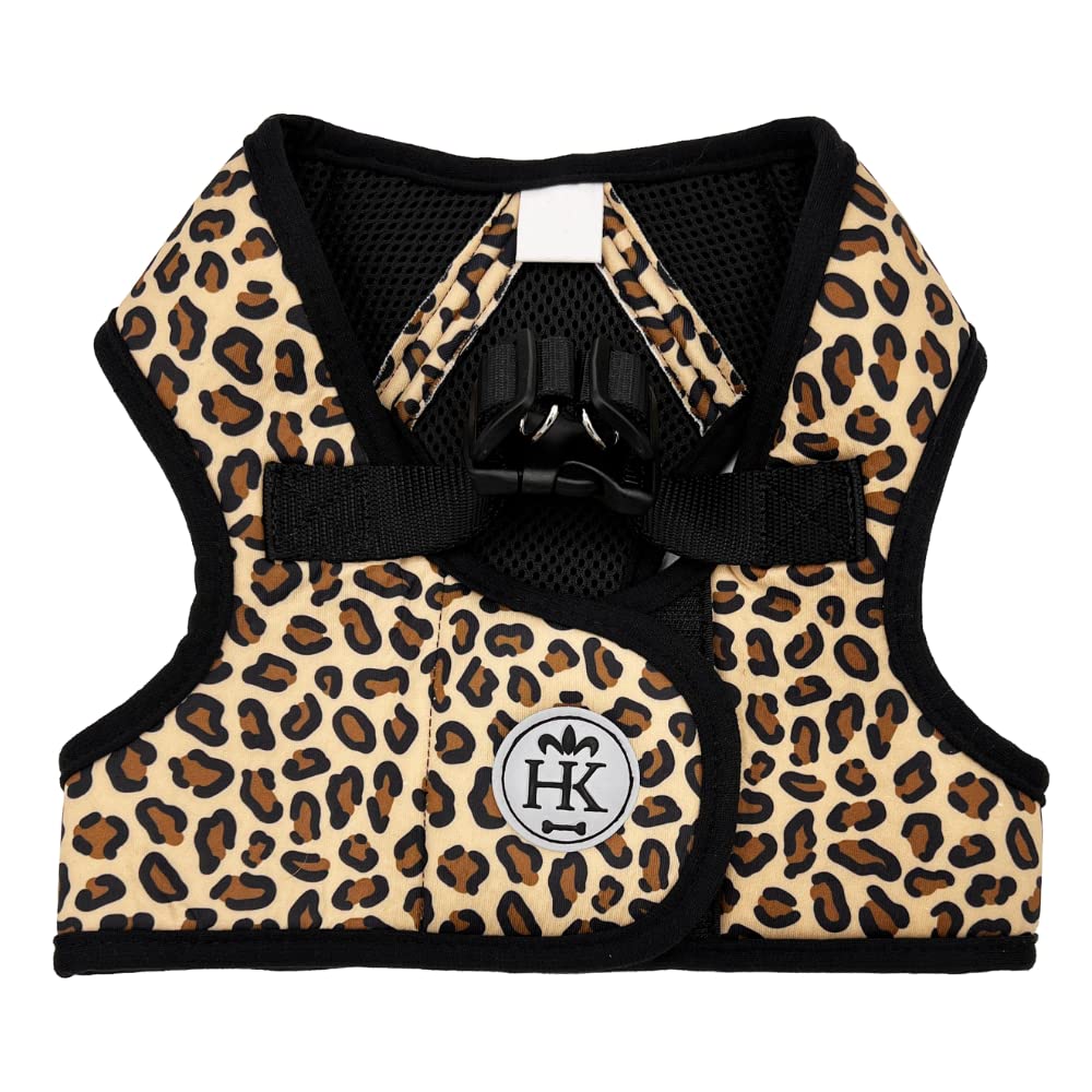 Huxley & Kent Hudson Walking & Training Harness - Tan Leopard (Extra-Small, 6-10Lbs) - Easy Control Step-In Mesh Vest Harness Wi