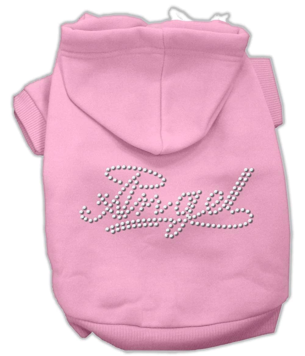Mirage Pet Products 8-Inch Angel Rhinestud Hoodie, X-Small, Black