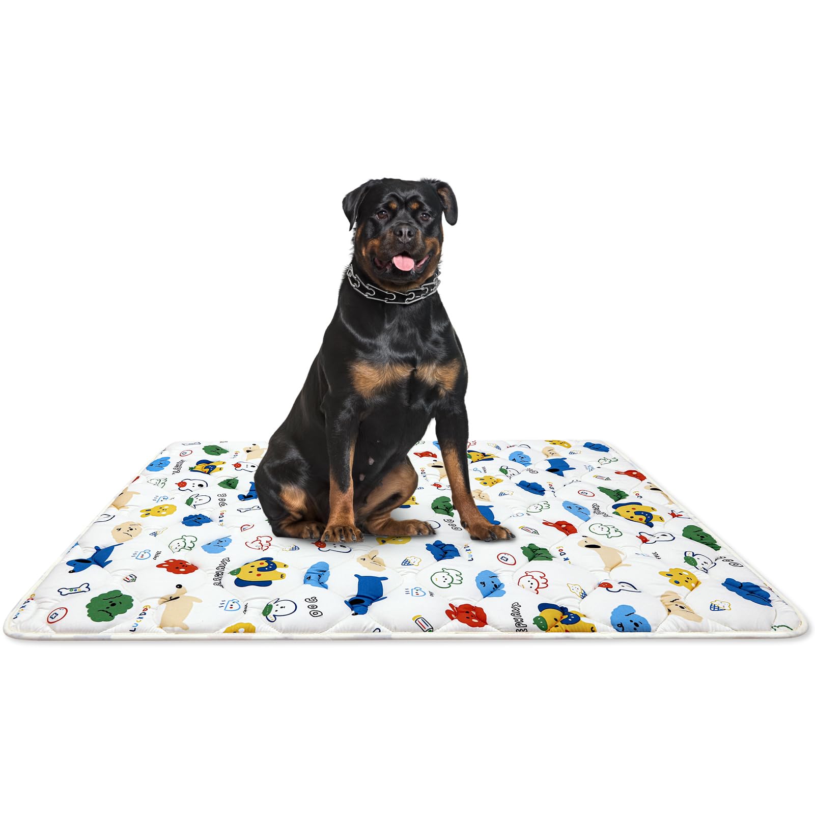Washable Dog Crate Mat, Ultra Soft Dog Bed Mat for Sleeping with Anti-Slip Bottom for Large Medium Small Dogs Breeds (52'' X 28'