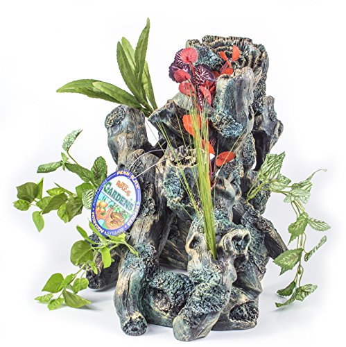 Penn-Plax Extra Large Driftwood With Flowering Plants Decoration For Large Fish Tanks Or Reptile Terrariums - Hideouts And Swim-Throughs For All Your Small Pets - Dgsp1