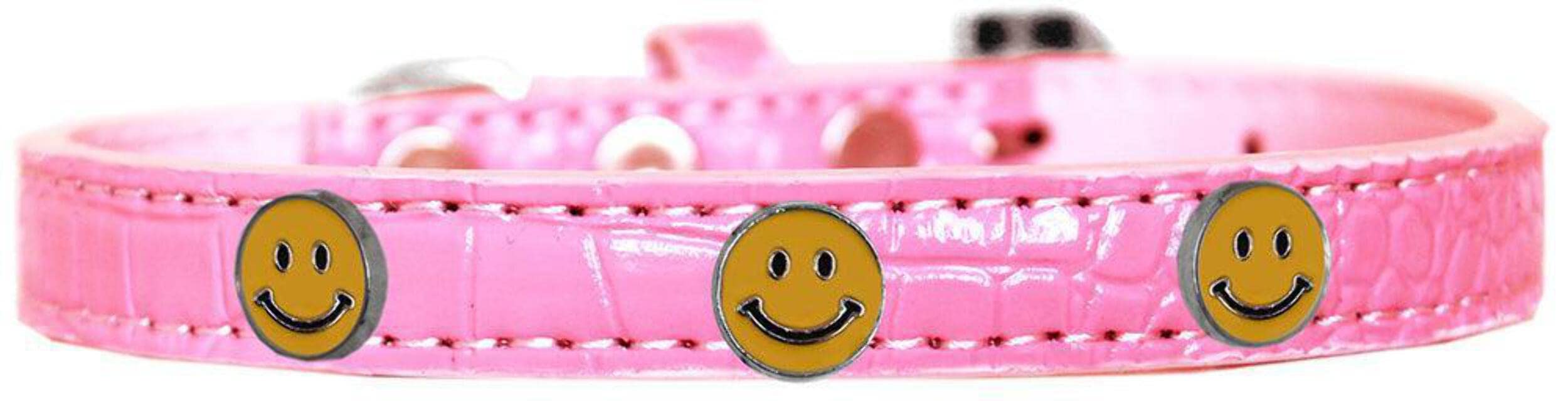 Mirage Pet Products Happy Face Widget Croc Dog Collar Red Size 10