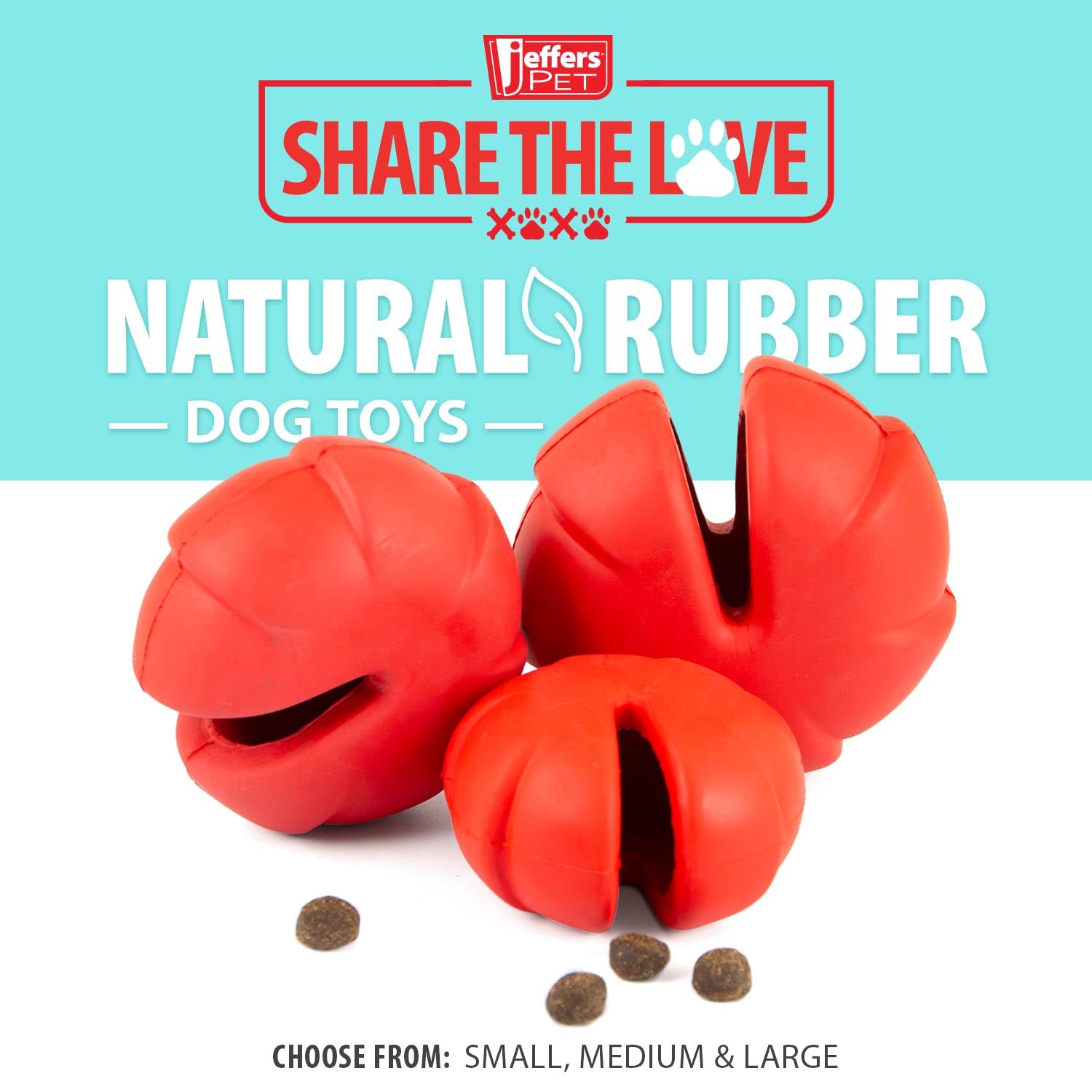 Jeffers Pet Natural Rubber Dog Chew Toy - Red Millipede, Medium - Treat Dispensing, Vanilla Scent, Durable, Non-Toxic, Dishwashe