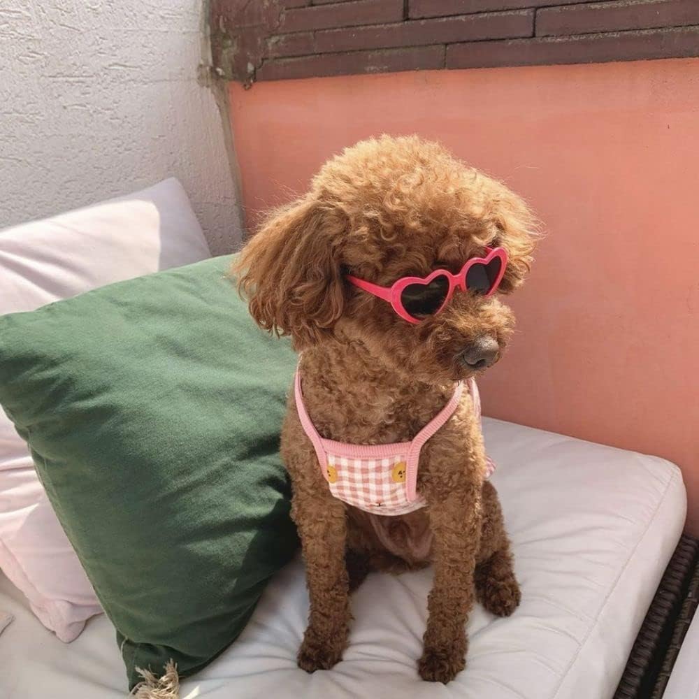 Pet Heart Sunglasses Photos Props For Dogs And Cats - Cute Sun Flower Glasses For Small Pets Party Decor And Accessories (Light