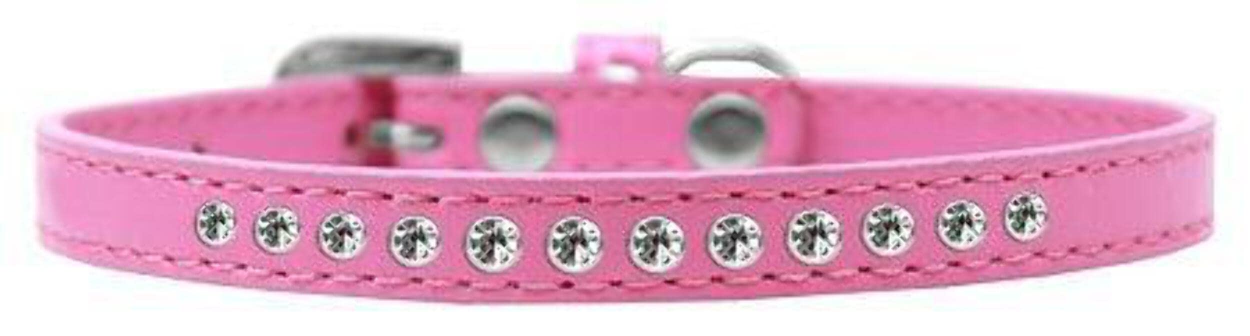 Dog, Puppy & Pet Ice Cream Collar, Two Row Light Pink Crystal Rimsets Red 20