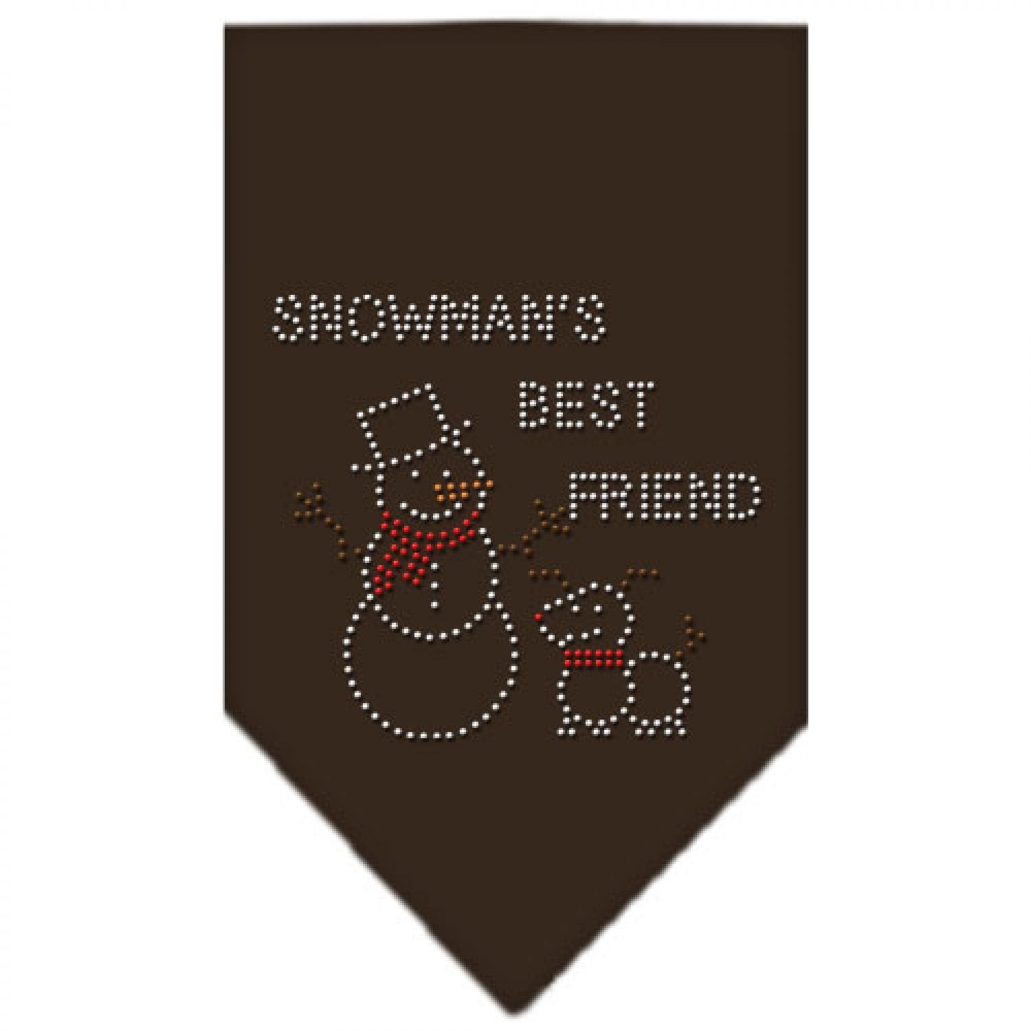 Christmas Pet and Dog Bandana Rhinestone, Snowman's Best Friend Cocoa Small