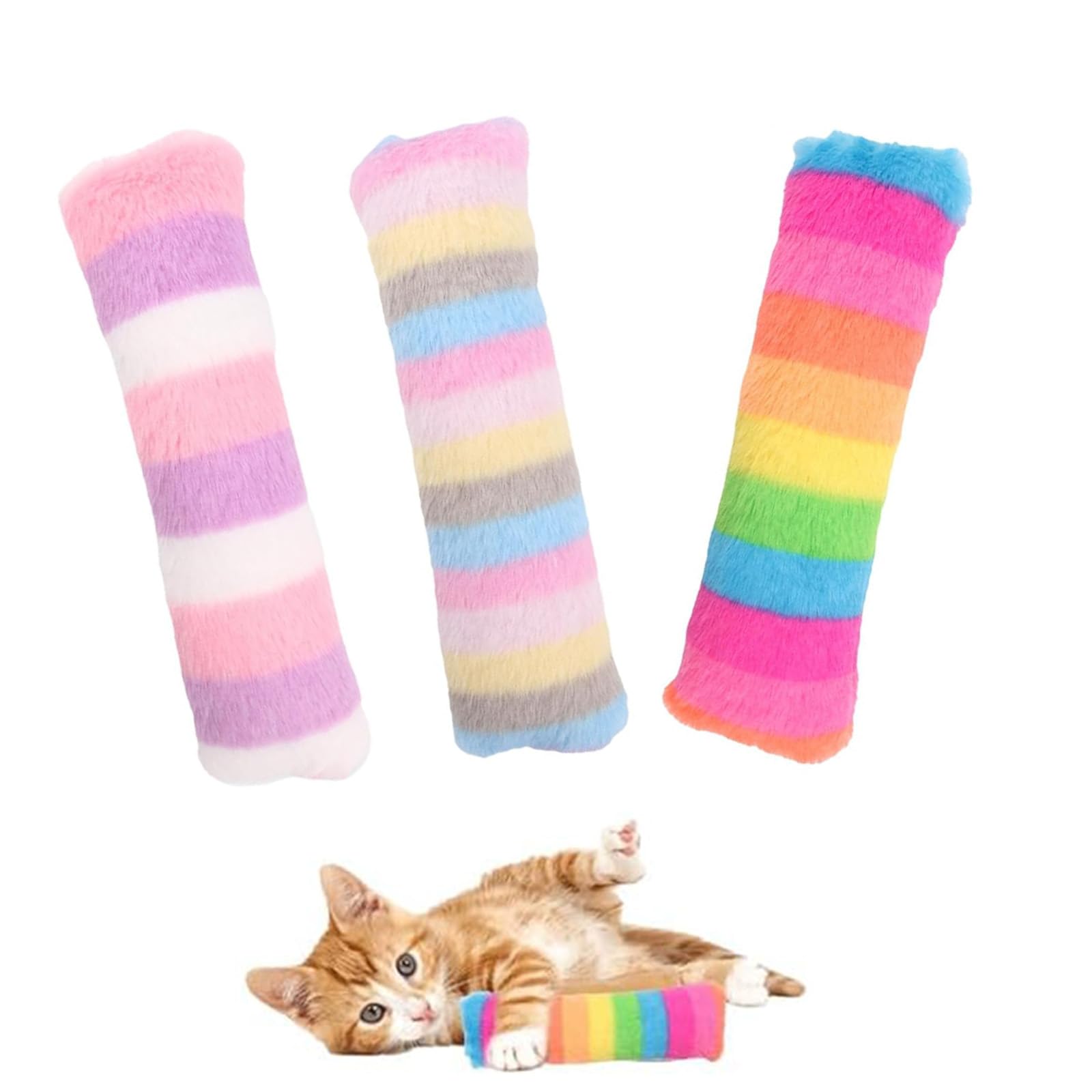 Embroidery 3Pcs Cat Pillow, Catnip Infused Cat Toy For Indoor Cats, Companion For Daily Interactive Play And Cushion For MultiC