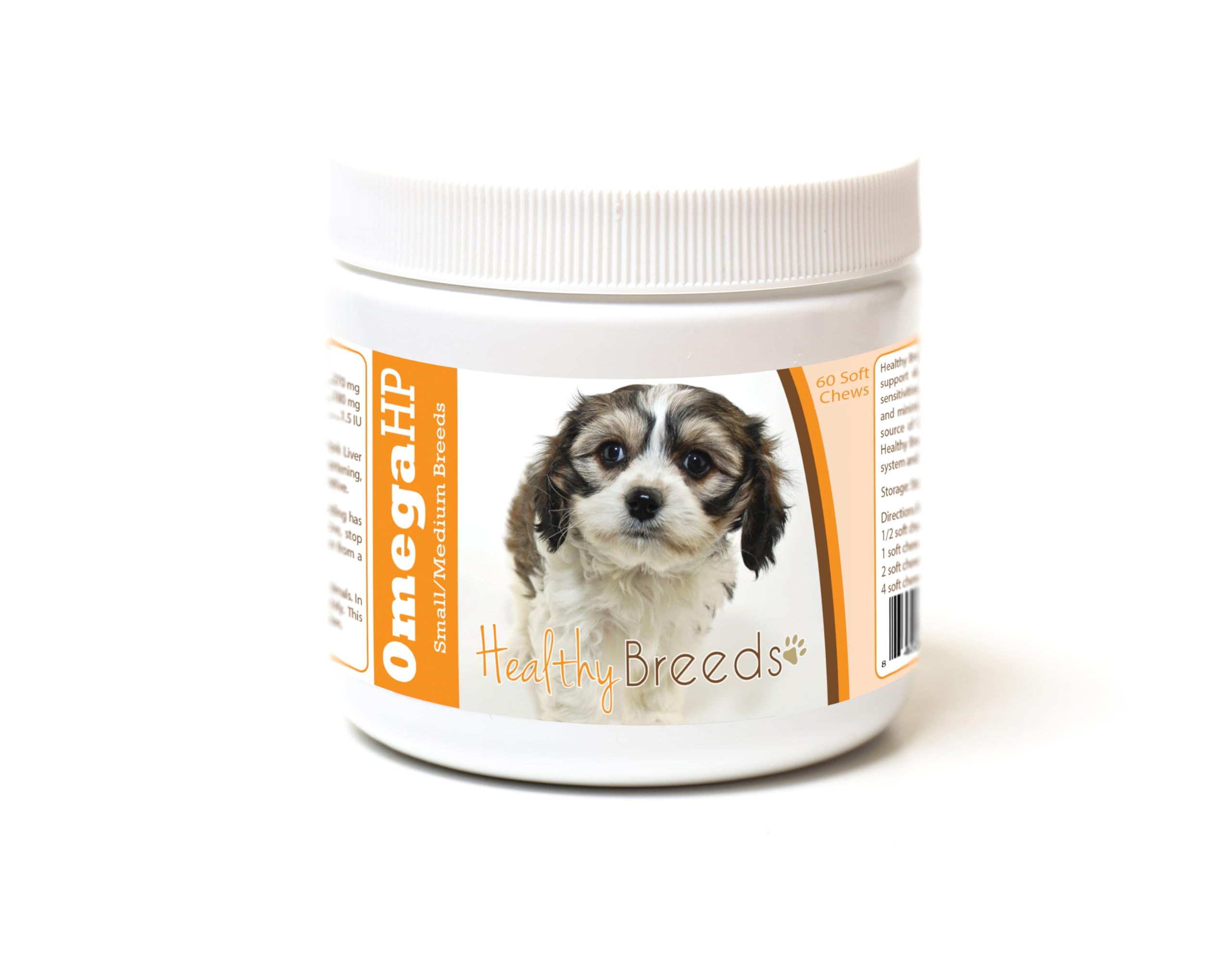 Healthy Breeds Cavachon Omega HP Fatty Acid Skin and Coat Support Soft Chews 60 Count