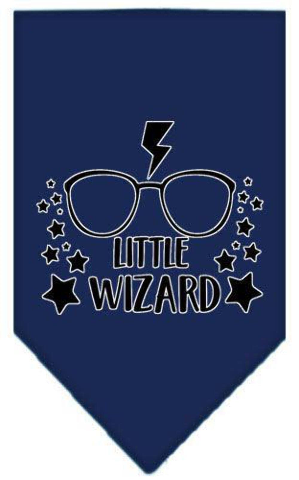 Mirage Pet Product Little Wizard Screen Print Bandana Navy Blue Large