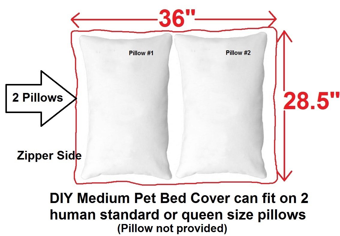 Diy Pet Bed Pillow Canvas Cover + Waterproof Internal Case For Dog/Cat At Medium 36'X29' Olive Green Color - Covers Only