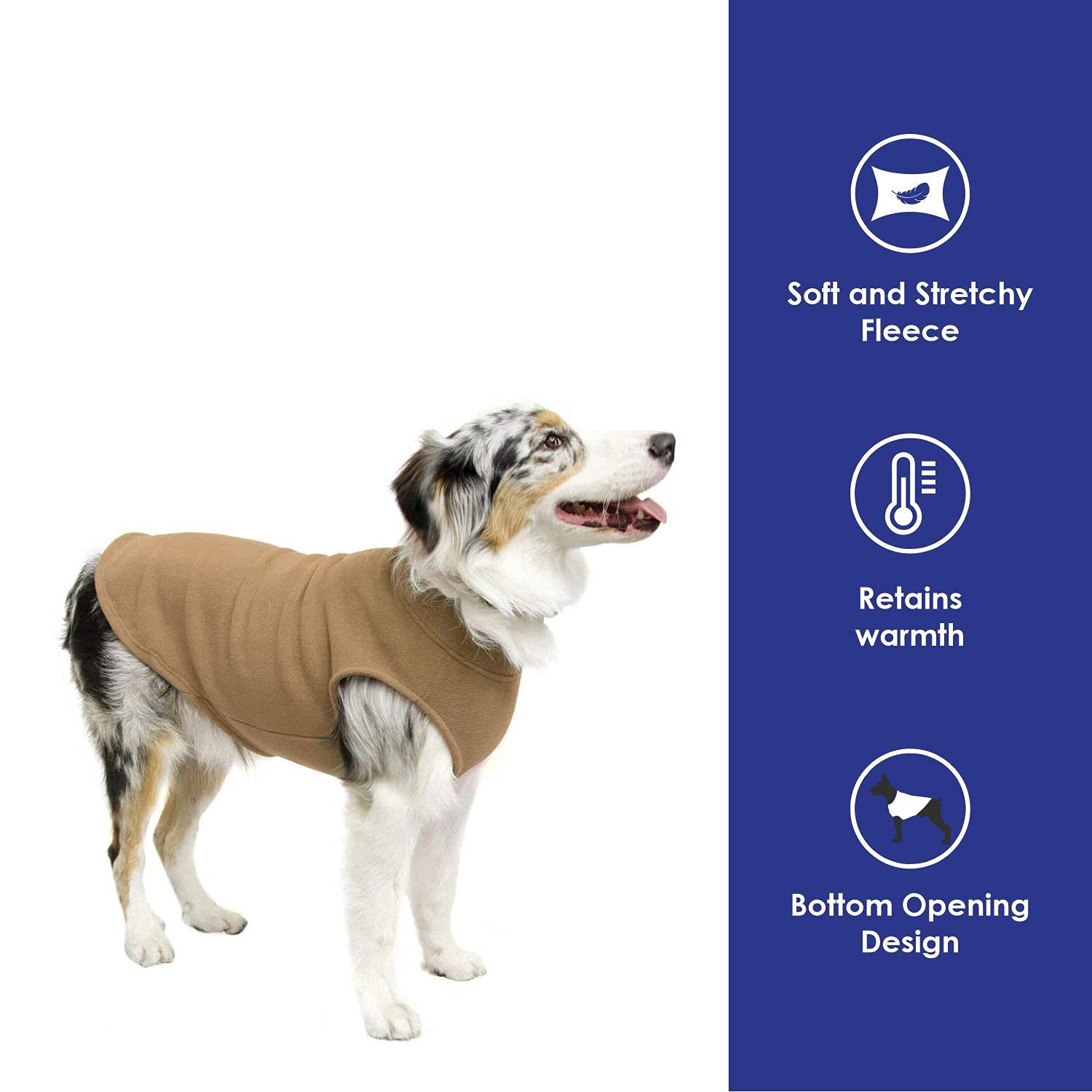 Gooby Stretch Fleece Vest Dog Sweater - Sand, 5X-Large - Warm Pullover Fleece Dog Jacket - Winter Dog Clothes For Small Dogs Boy Or Girl - Dog Sweaters For Small Dogs To Dog Sweaters For Large Dogs