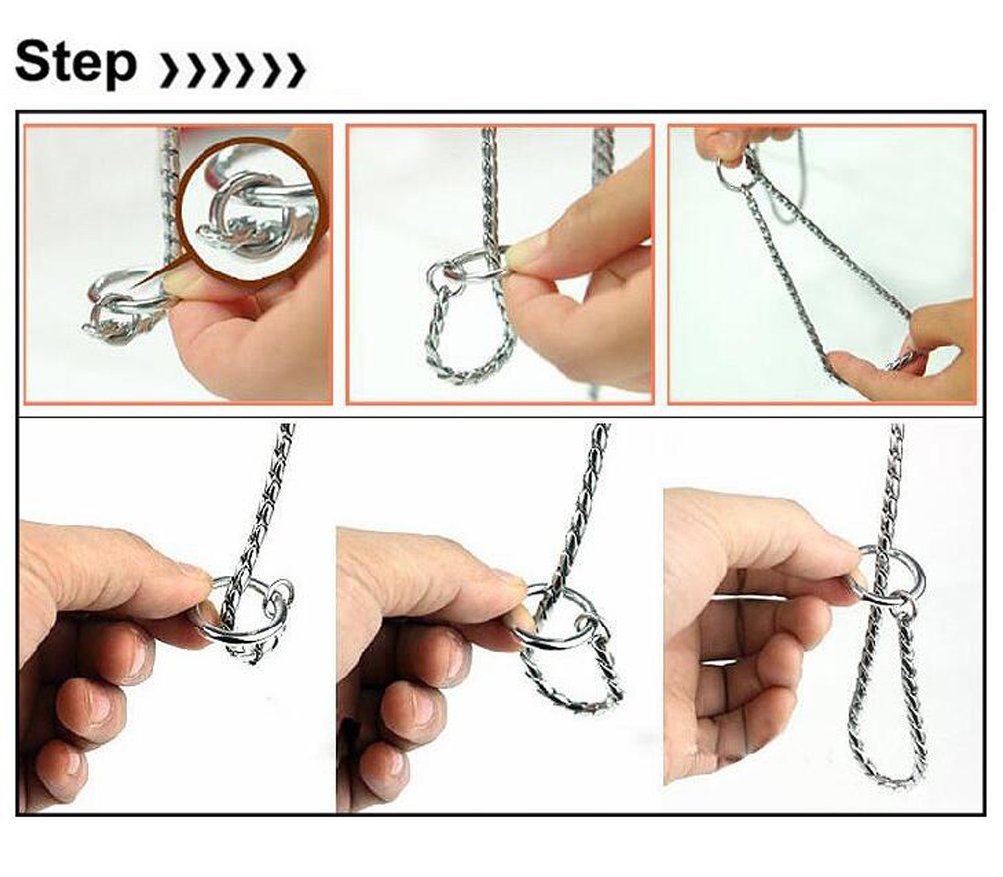 Sgoda Silver Dog Chain Collar Choke Pet Training Snake Collar With Heavy Links, 24 In, 5 Mm