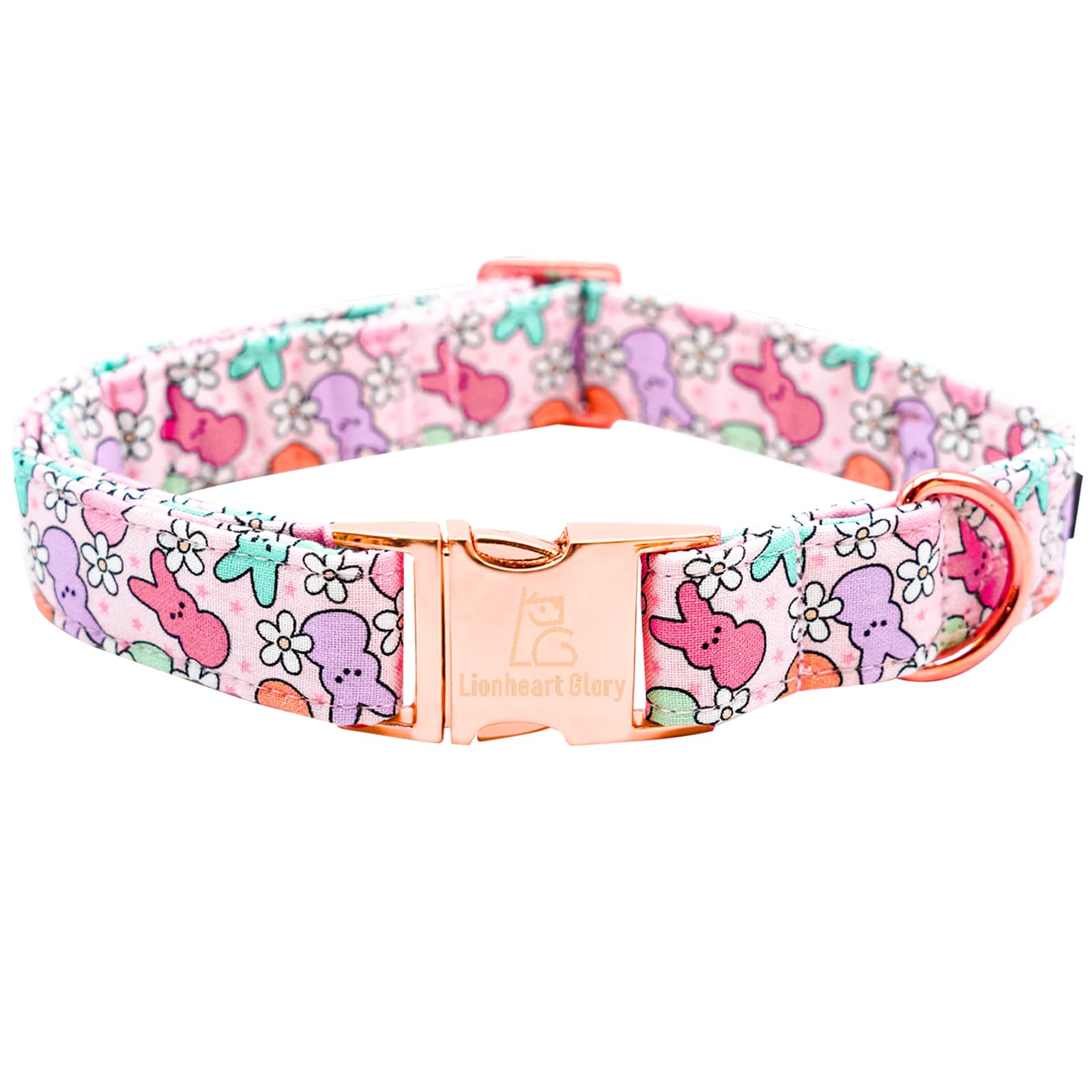 Lionheart Glory Easter Dog Collar Colorful Collar For Medium Dog Collars Rabbits Print Dog Collars Spring Female Or Male Pet Gif