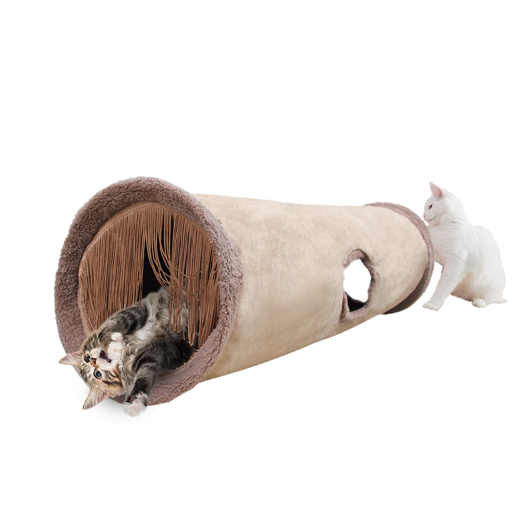 Petest Collapsible Cat Tunnel Pet Play Tube Crinkle Tunnel with Cat Toys