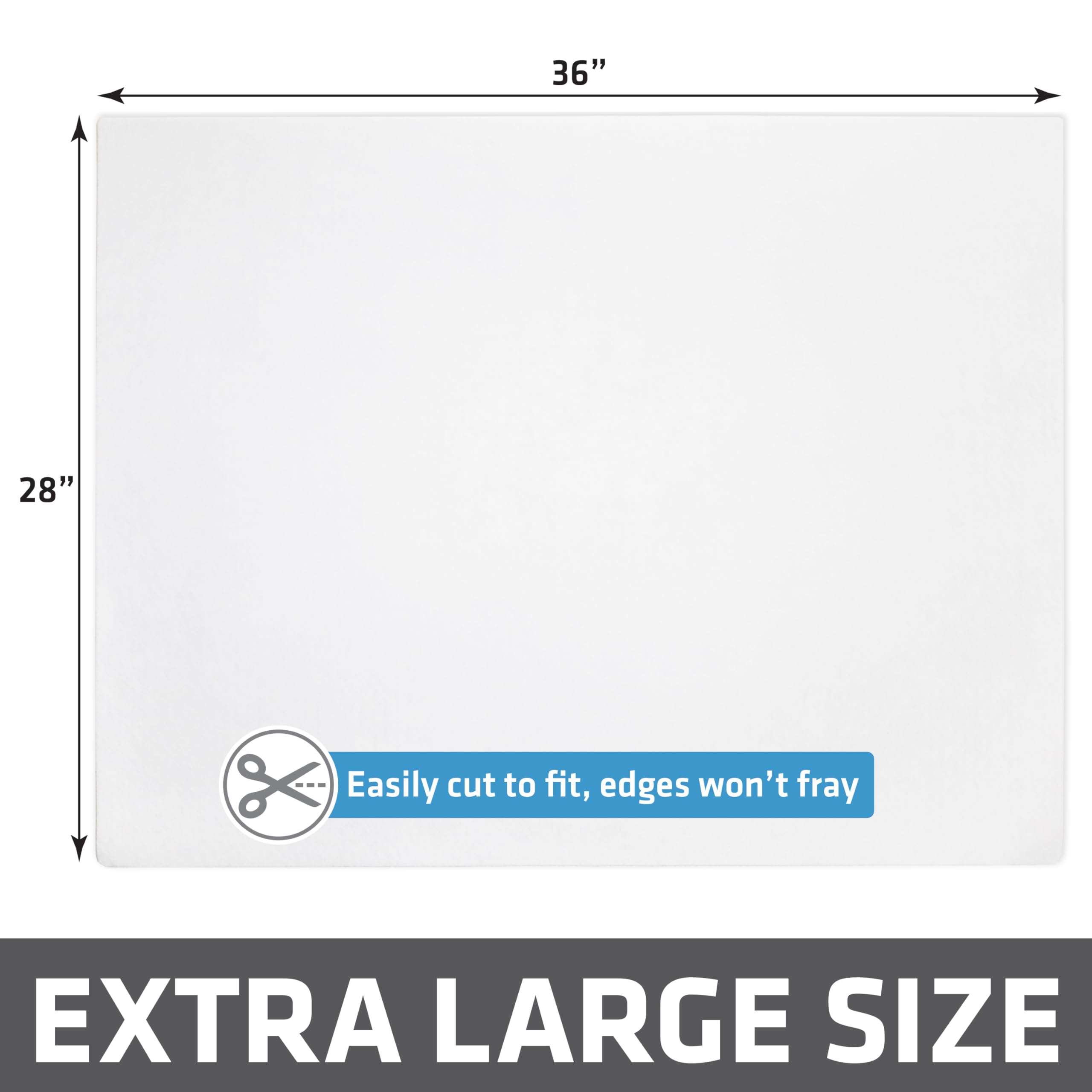 Drymate Cat Litter Mat - Waterproof, Absorbent, Soft, Machine Washable - 28”x36” - White - USA Made with Recycled Content
