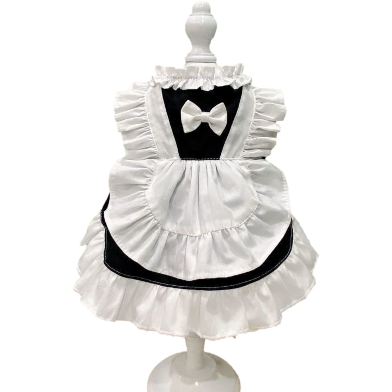 apott Pet Maid Outfit Cat Princess Dresses Adorable Costume for Cats Dogs Birthday Party, Black White M