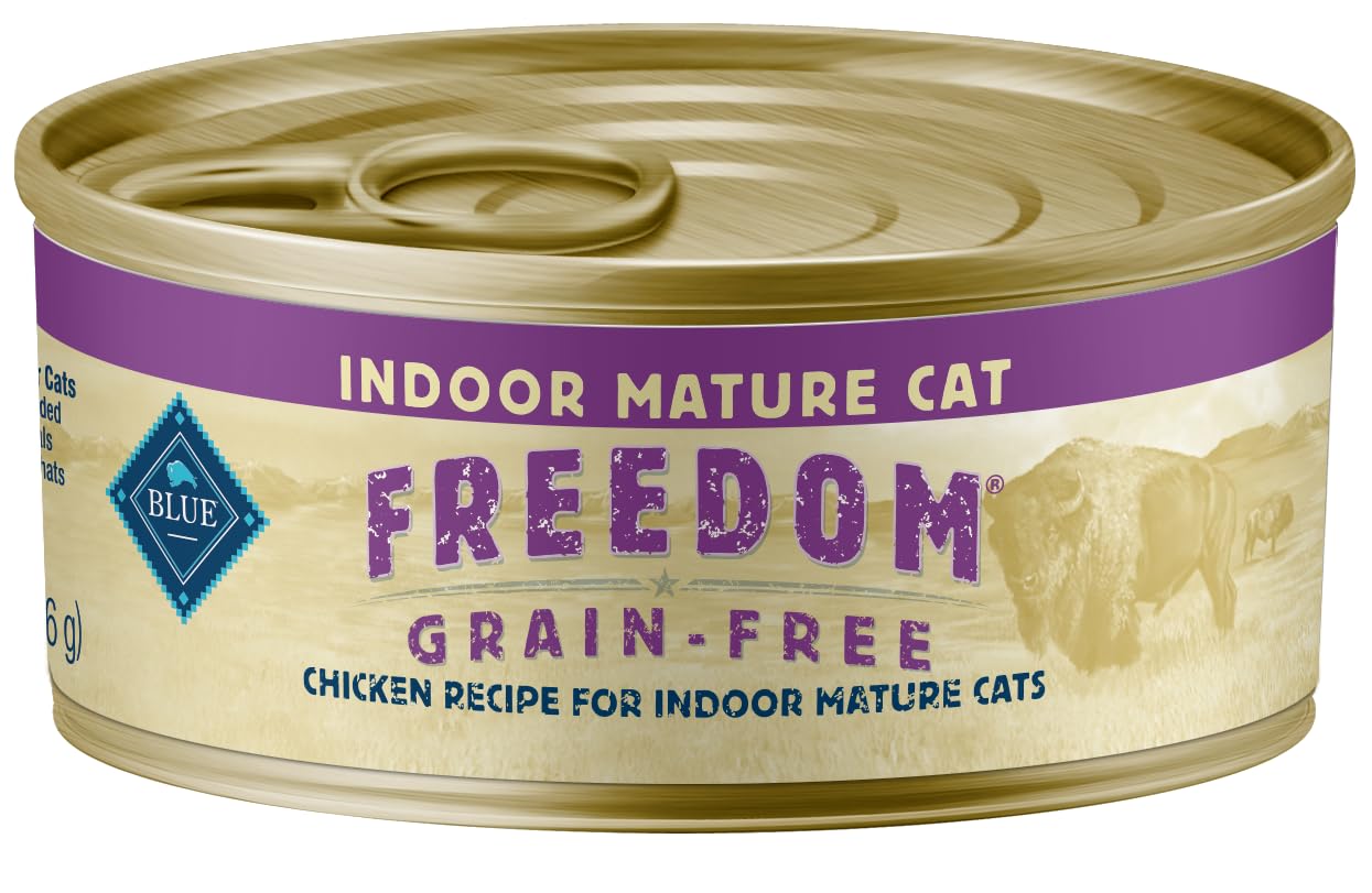 Blue Buffalo Freedom Grain-Free Wet Cat Food, Complete & Balanced Nutrition for Mature Indoor Cats, Made with Natural Ingredient