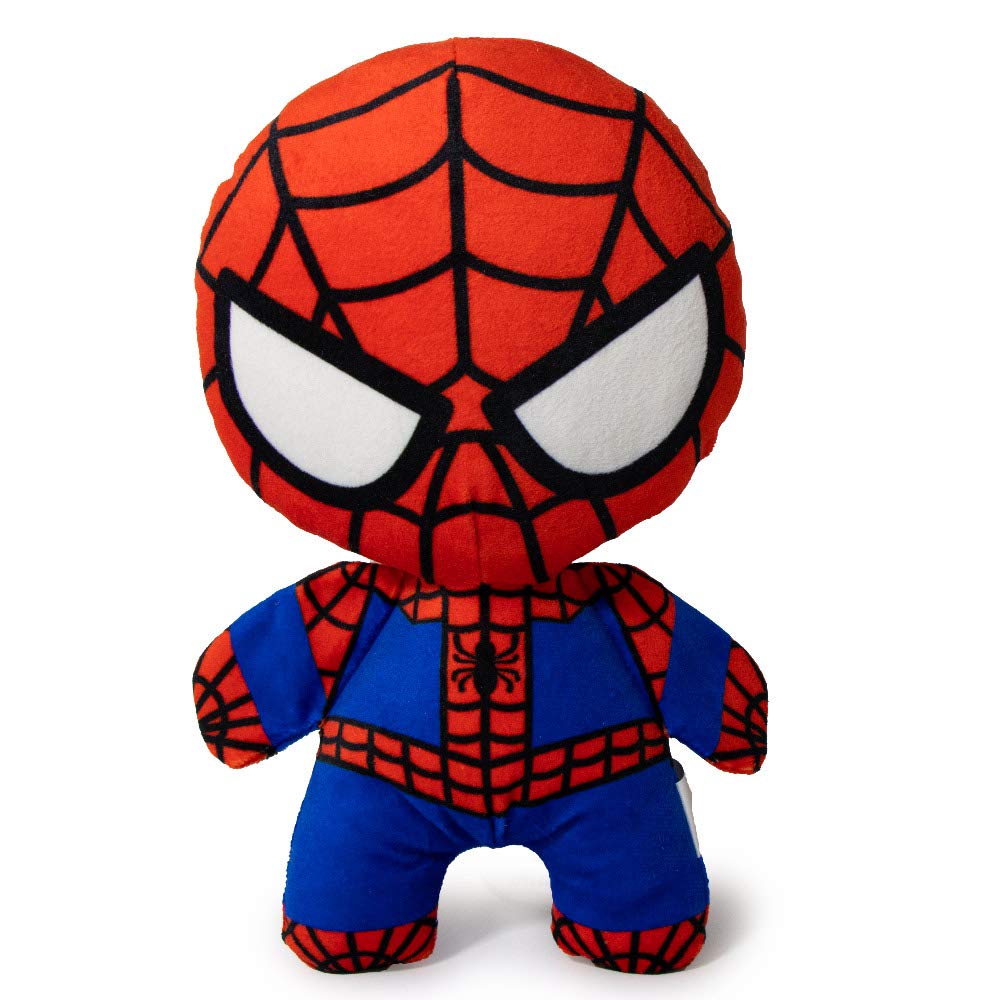 Buckle-Down Dog Toy, Marvel, Plush Squeaker Spider Man Kawaii Standing Pose, Multi Color, 8' X 6', Dtpt-Spdcz