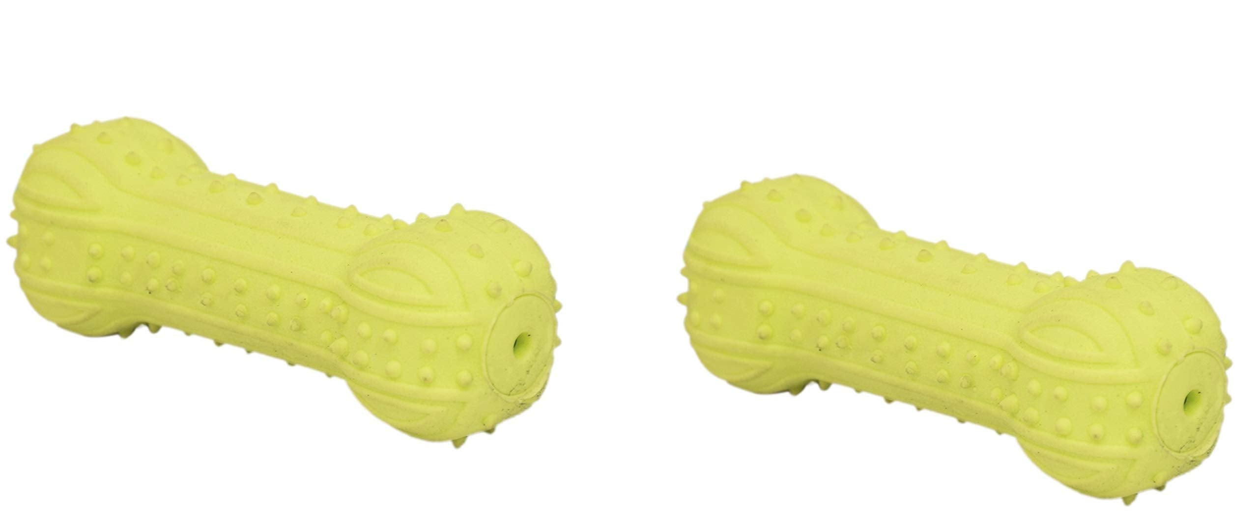 PSK PET MART ne Squeak Toy for Puppy, Yellow (Small) Pack of 2