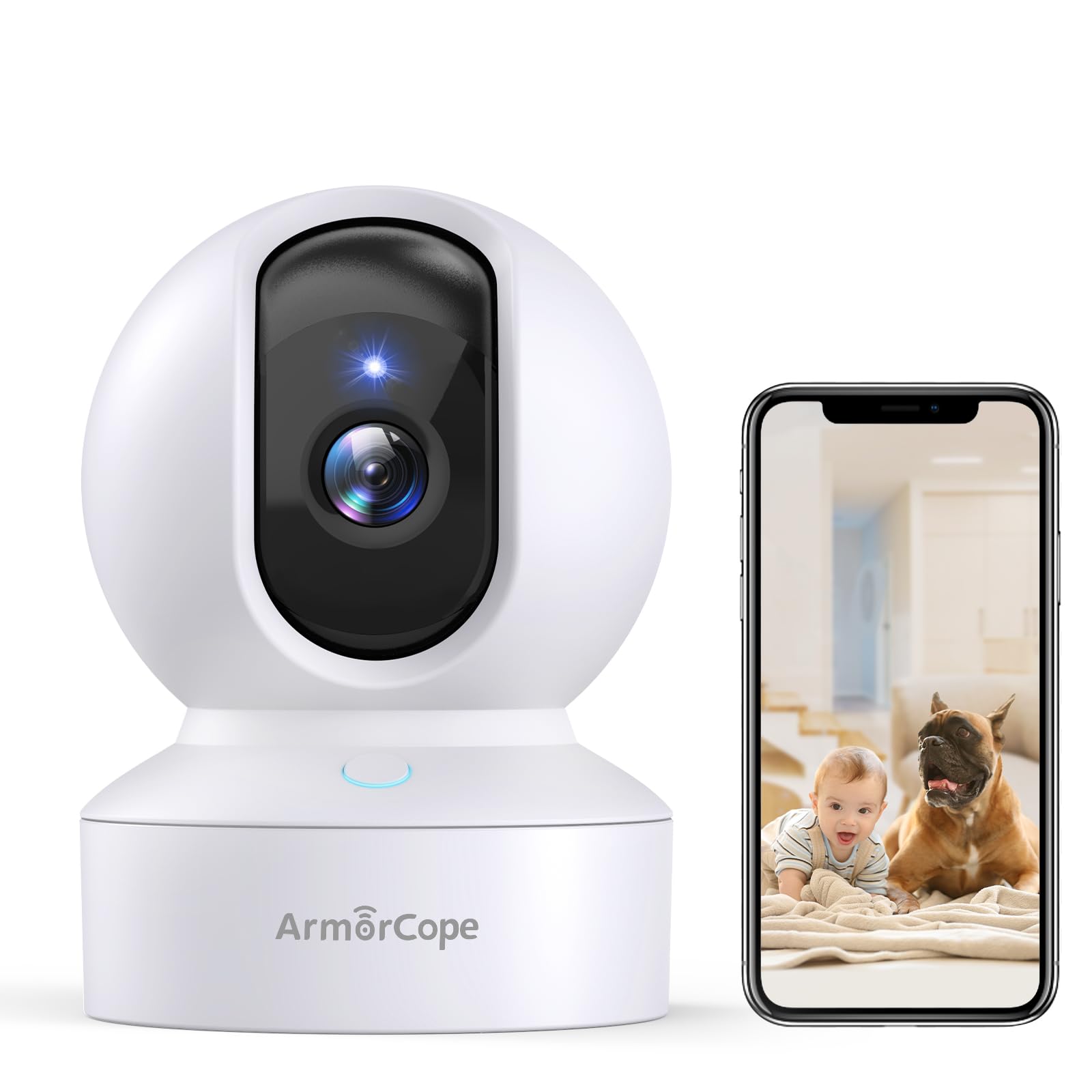 Pet Camera, 2K Hd Dog Camera With Phone App, 360° Pan/Tilt View Puppy Cam, One Click Call For Baby Monitor, Magivpix Night Vision,Motion Tracking Alarm With Cloud/Local Sd,Home Indoor Security Cam