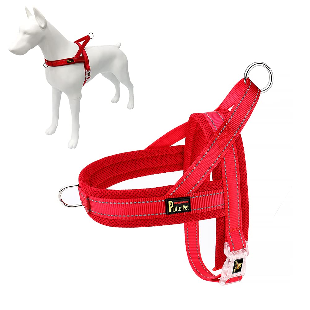 Plutus Pet No Pull Dog Harness With Breathable Mesh Padded, Adjustable Reflective Escape Proof Dog Harness, Quick Fit Dog Vest Harness For Small Medium Large Dogs(Xl, Red)