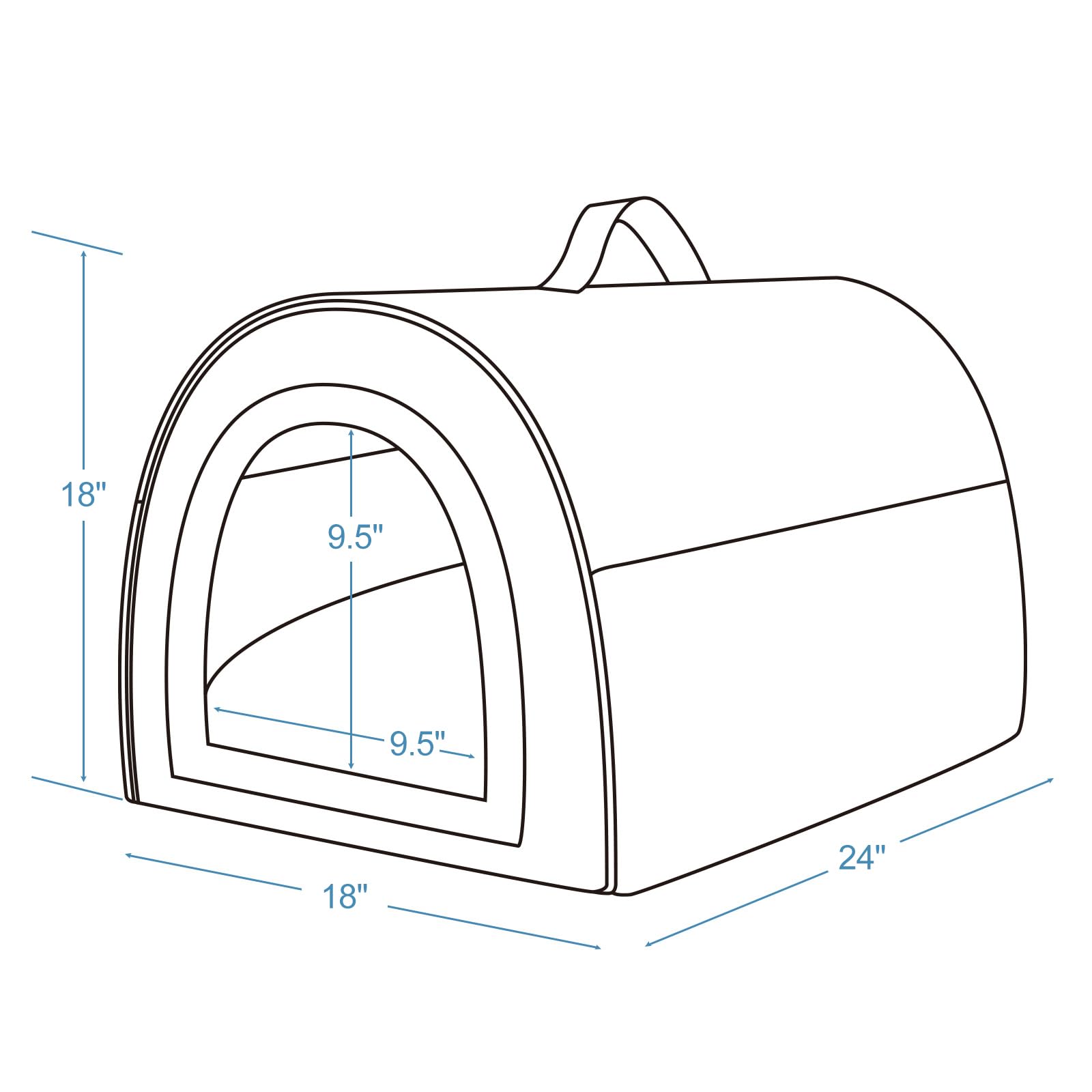 Jiupety Indoor Dog House, 2 In 1 Portable Foldable House Bed With Cover, Pet Tent & Cave Bed For Small Medium Dog, L(24''  18''