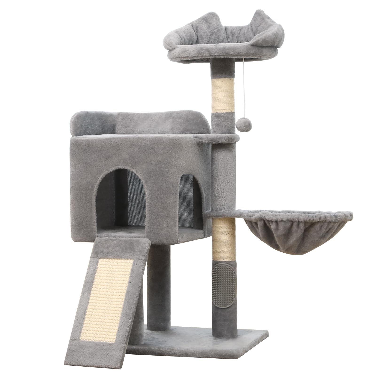 Woochpet Cat Tree Tower for Indoor Cats,Cat Condo with Sisal Scratching Post,Cat House with Large Padded Bed, Cat Furniture Acti