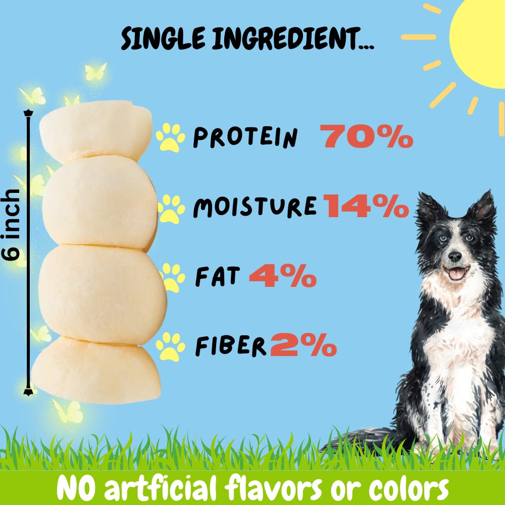 BULLYSTICKS & MORE 6 Inch Beef Cheek Rolls for Dogs (6 Extra Thick - 3 Count) - Beef Cheek Bones for Dogs - Dog Parents Choice -
