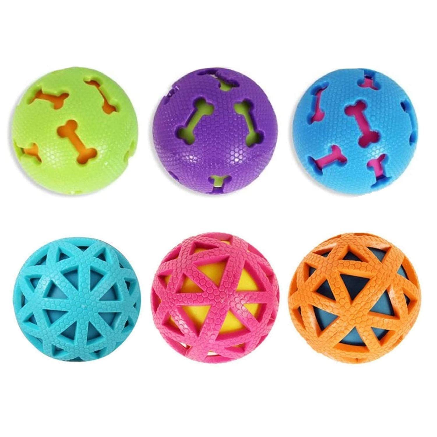 Chumspet Small Size Squeaky BallInBall Dog Toy Set  Lightweight Interactive Chew And Play Balls For Puppies (Multicolor, Pack