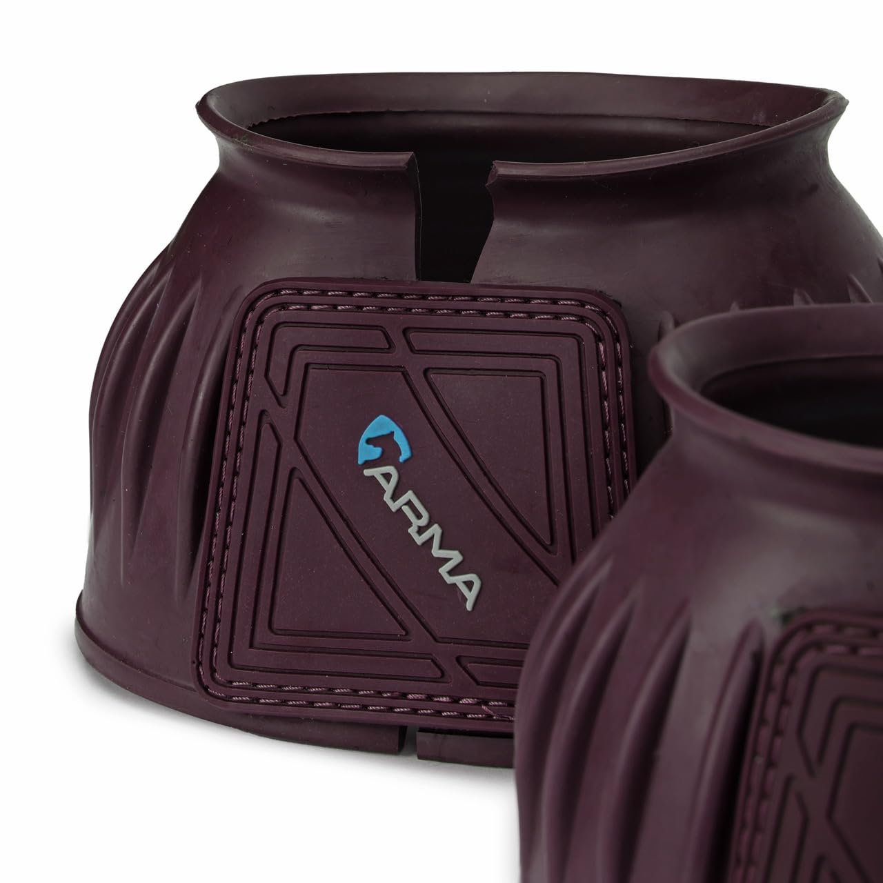 Arma Over Reach Horse Bell Boots (Black Cherry, Full)
