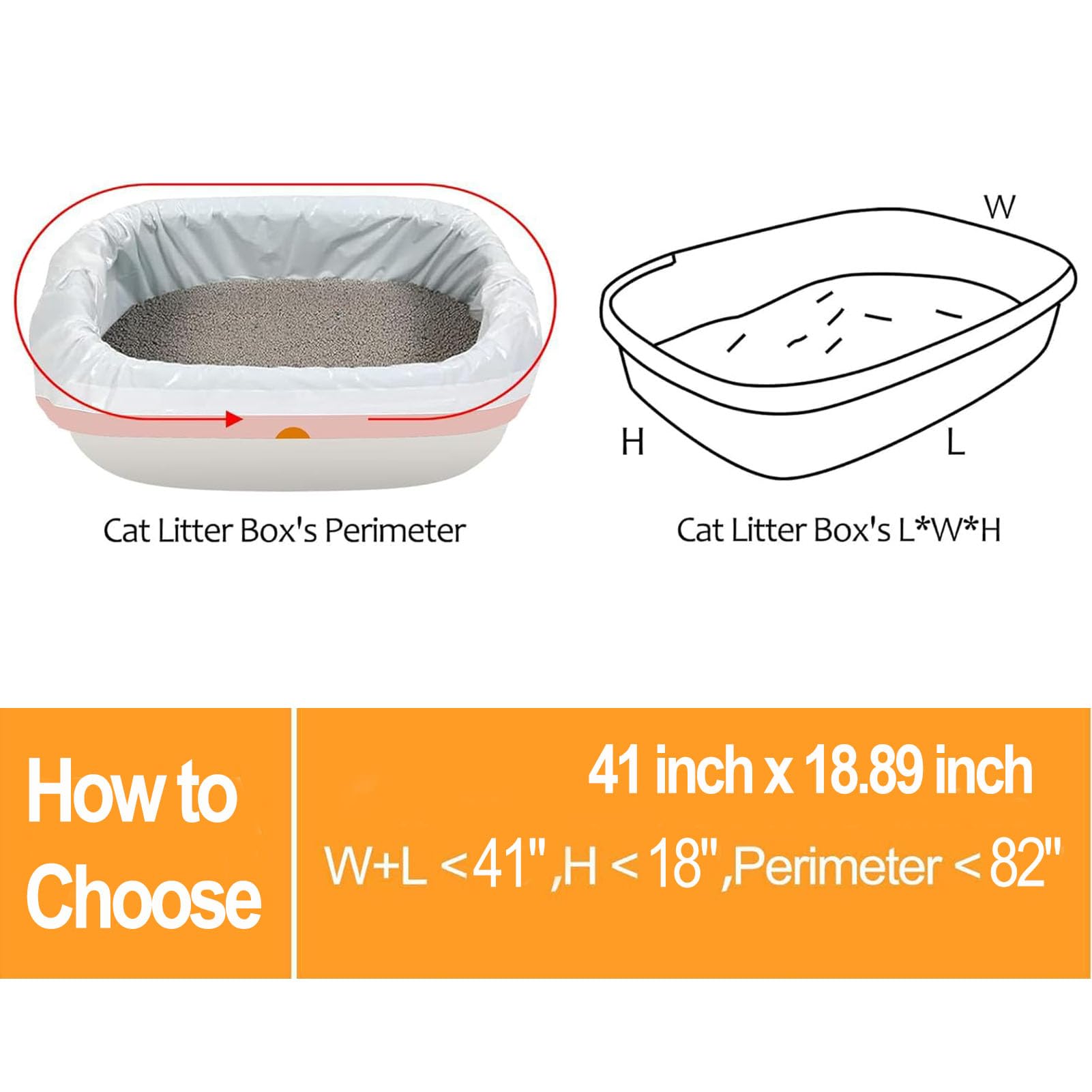 Naielfopet 30 Count 41'' X 19'' Extra Large Litter Box Liners, Disposable Durable And Heavy Duty Drawstring Pet Waste Bags Suit
