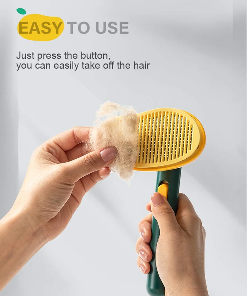 Awpland Cat Brush for Shedding - Medium Dark Mango, ABS Material, Gentle Self-Cleaning Tool for Indoor Cats & Dogs