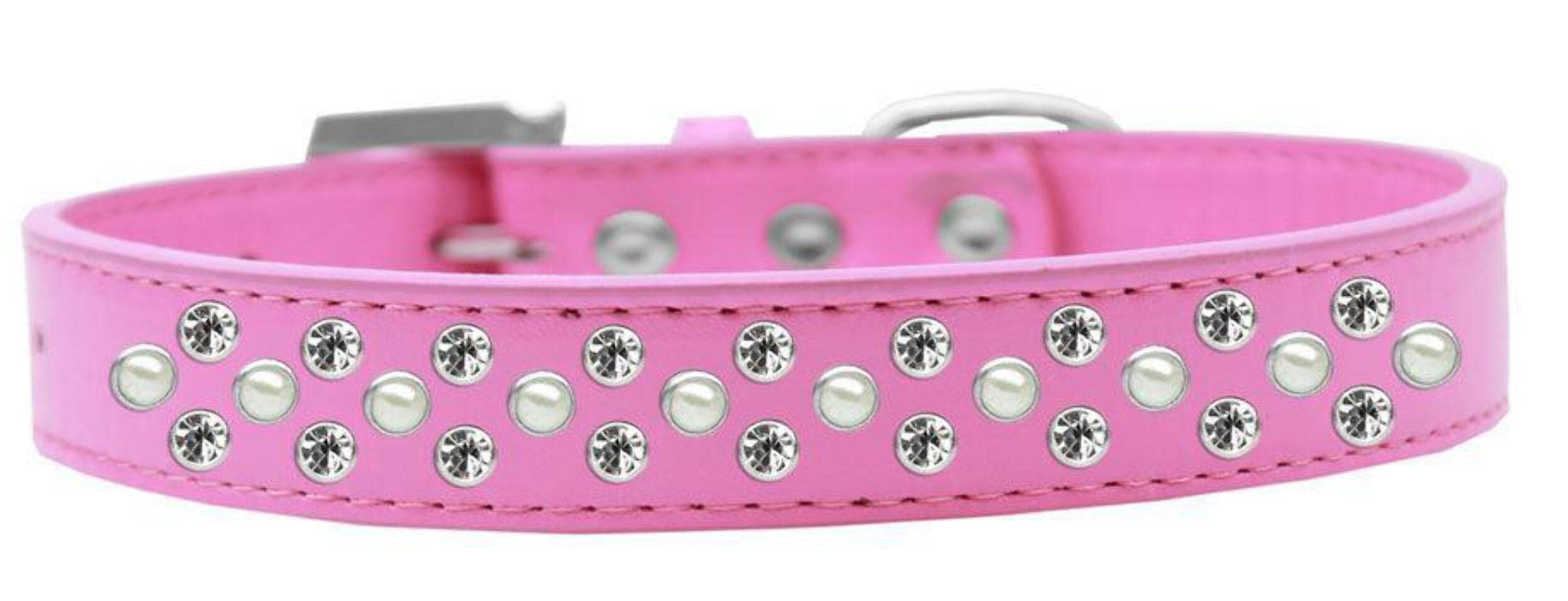 Mirage Pet Products Sprinkles Dog Collar with Pearl and Clear Crystals, Size 16, Lavender