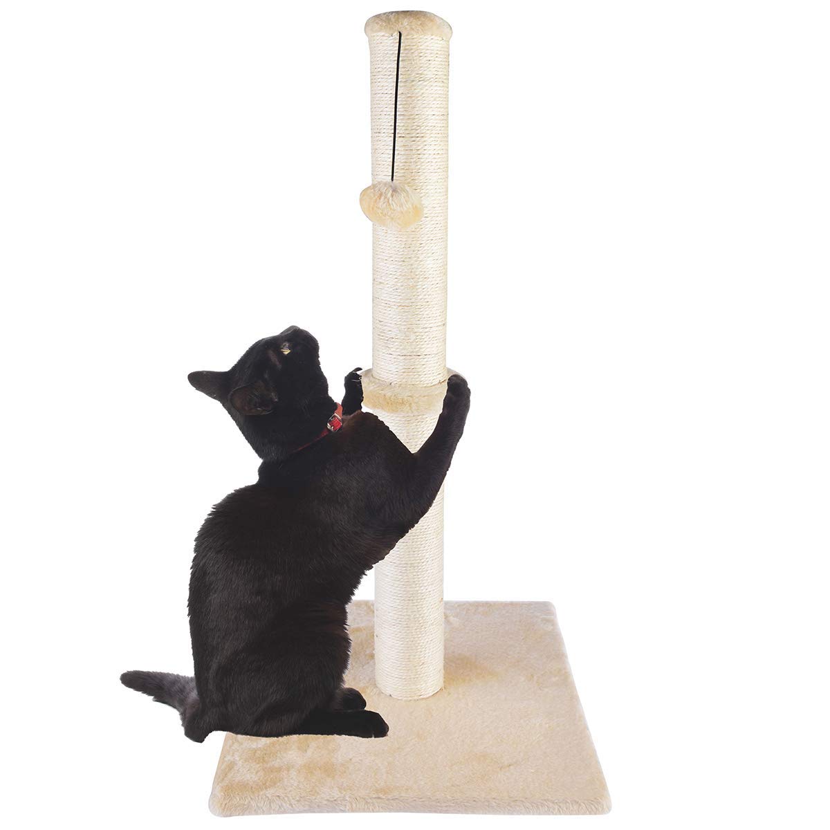 Dimaka 34' Tall Cat Scratching Post For Indoor Cats And Kittens, Cat Activity Scratcher Premium Sisal Rope Scratch Tree (Beige)