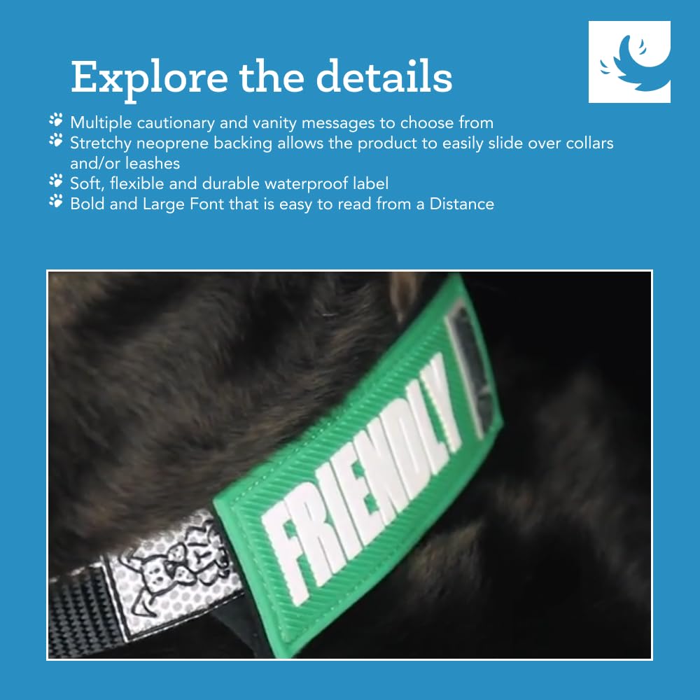 Canine Friendly Bark Notes Patch For Collar Or Leash, 3/4' Width