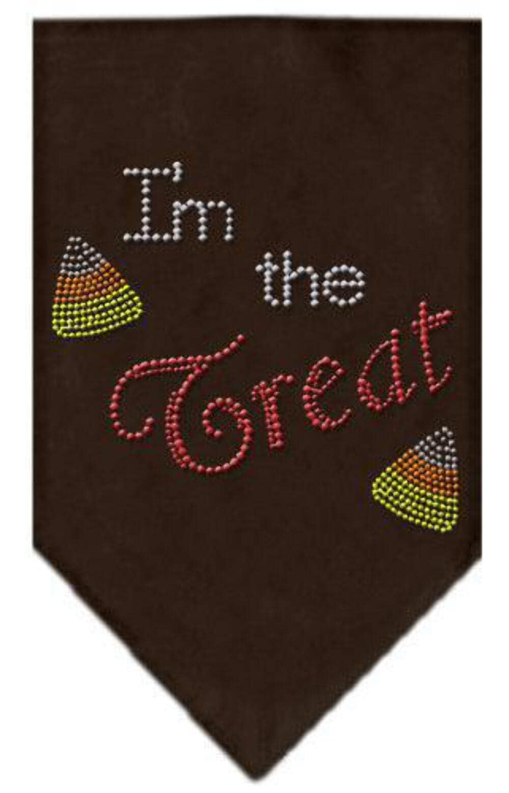 Halloween Pet and Dog Bandana Rhinestone, "I'm The Treat" Black Large