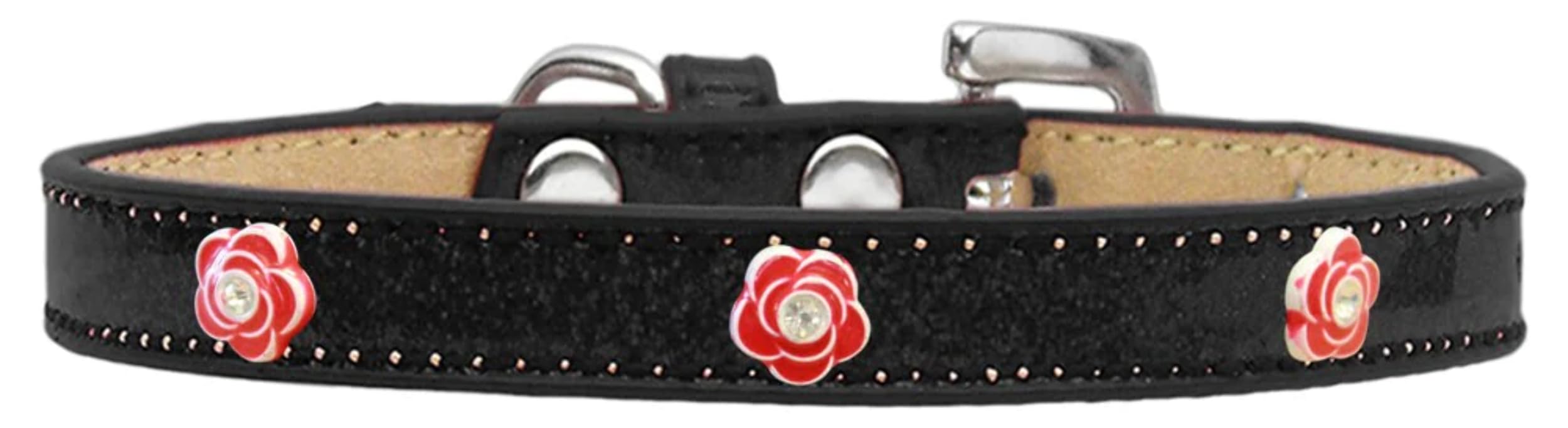 Dog, Puppy & Pet Widget Ice Cream Collar, Red Roses Gold 12
