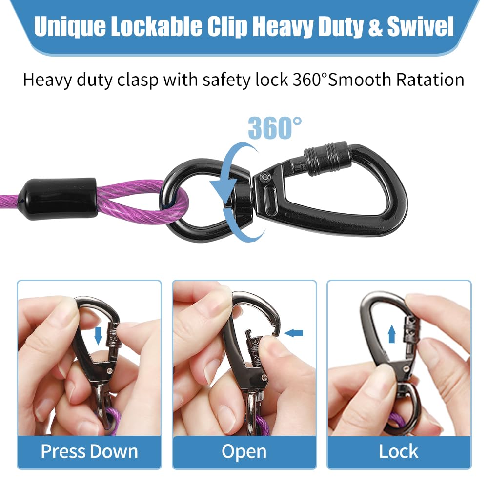 Miao Chuai Dog Leash Heavy Duty,4/6Ft Chew Proof Metal Cable For Large Dogs And Puppies Teething,Leashes With Padded Handle - Id