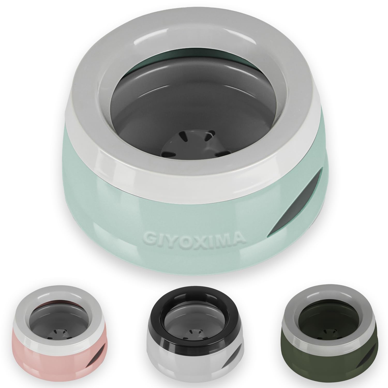 Giyoxima Pets No Spill Water Bowl For Travel,Slow Feeder Drinking Water Bowl For Dogs,Slopper Stopper Pet Water Dispenser No Dri