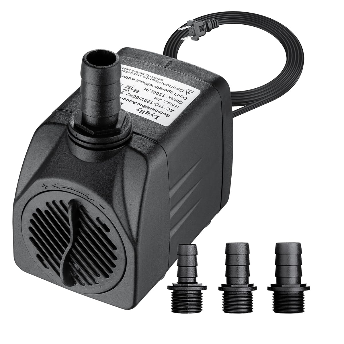 400Gph Ultra Quiet 1500L/H 25W Submersible Water Pump With 6.6Ft High Lift For Fountains, Hydroponics, Ponds, Aquariums, Fish Tank