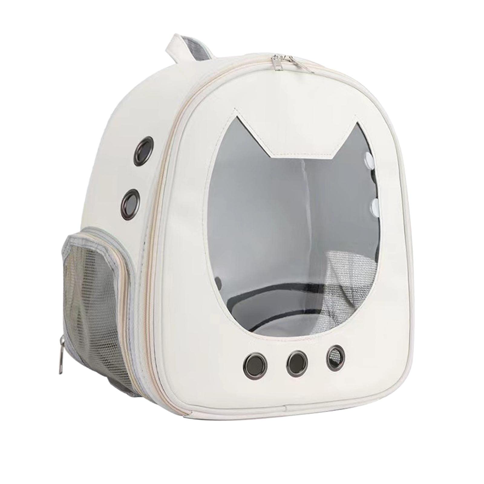MYADDICTION Durable Pet Carrier Backpack Dog Cat Adjustable Strap Travel Bag White