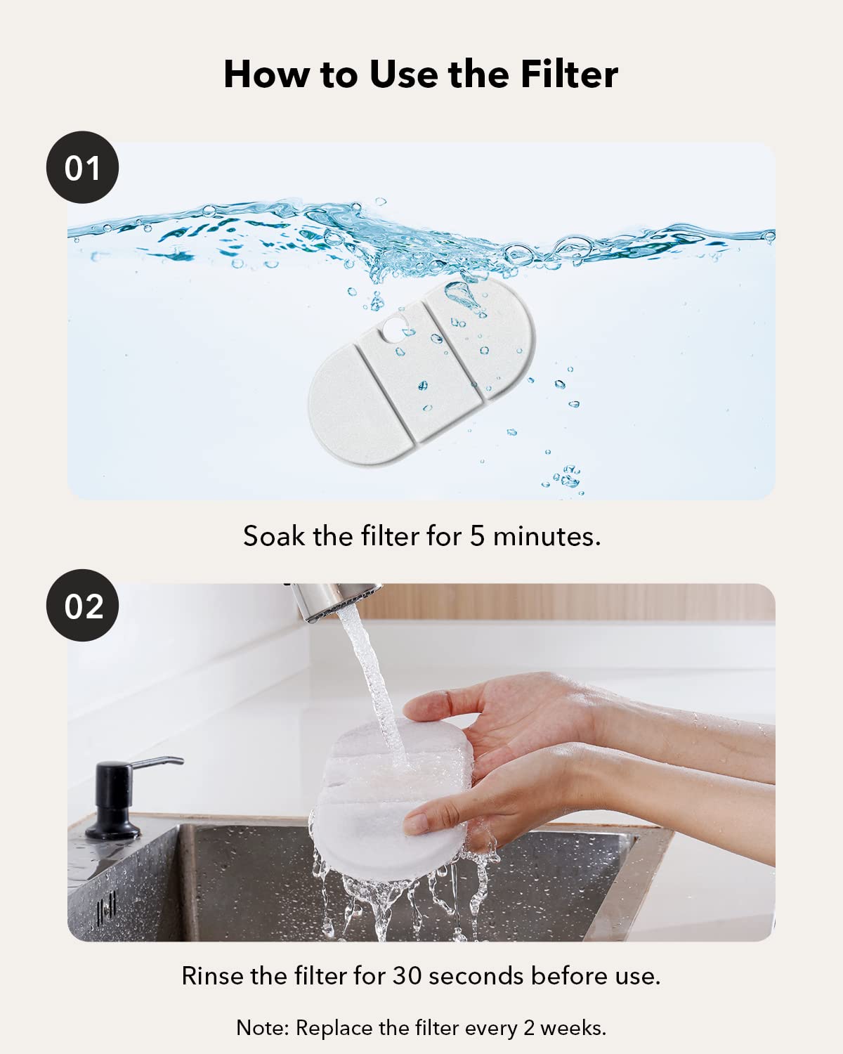 PETLIBRO 4 Packs Replacement Filters for Capsule Cat Water Fountain PLWF002, 2 Months Set of Replacement Filters for Ultra Quiet
