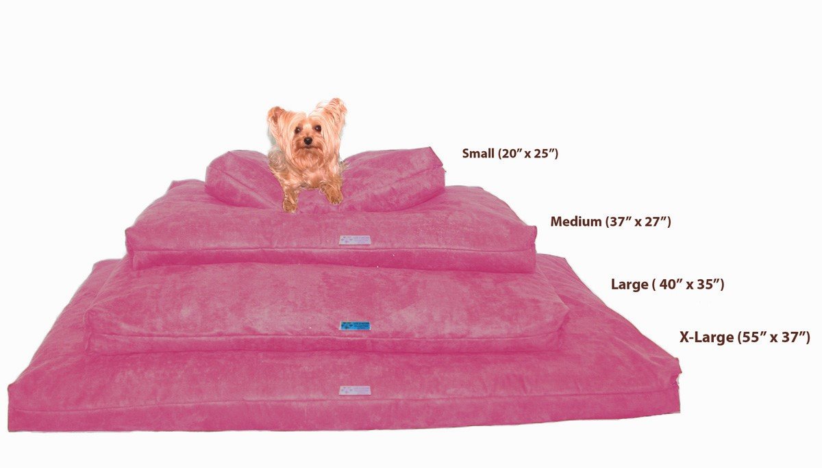Five Diamond Collection Shredded Memory Foam Orthopedic Bed With Removable Washable Cover And Water Proof Inner Fabric, Small (25-Inch-By- 20-Inch), Hot Pink Microfiber, For Dogs