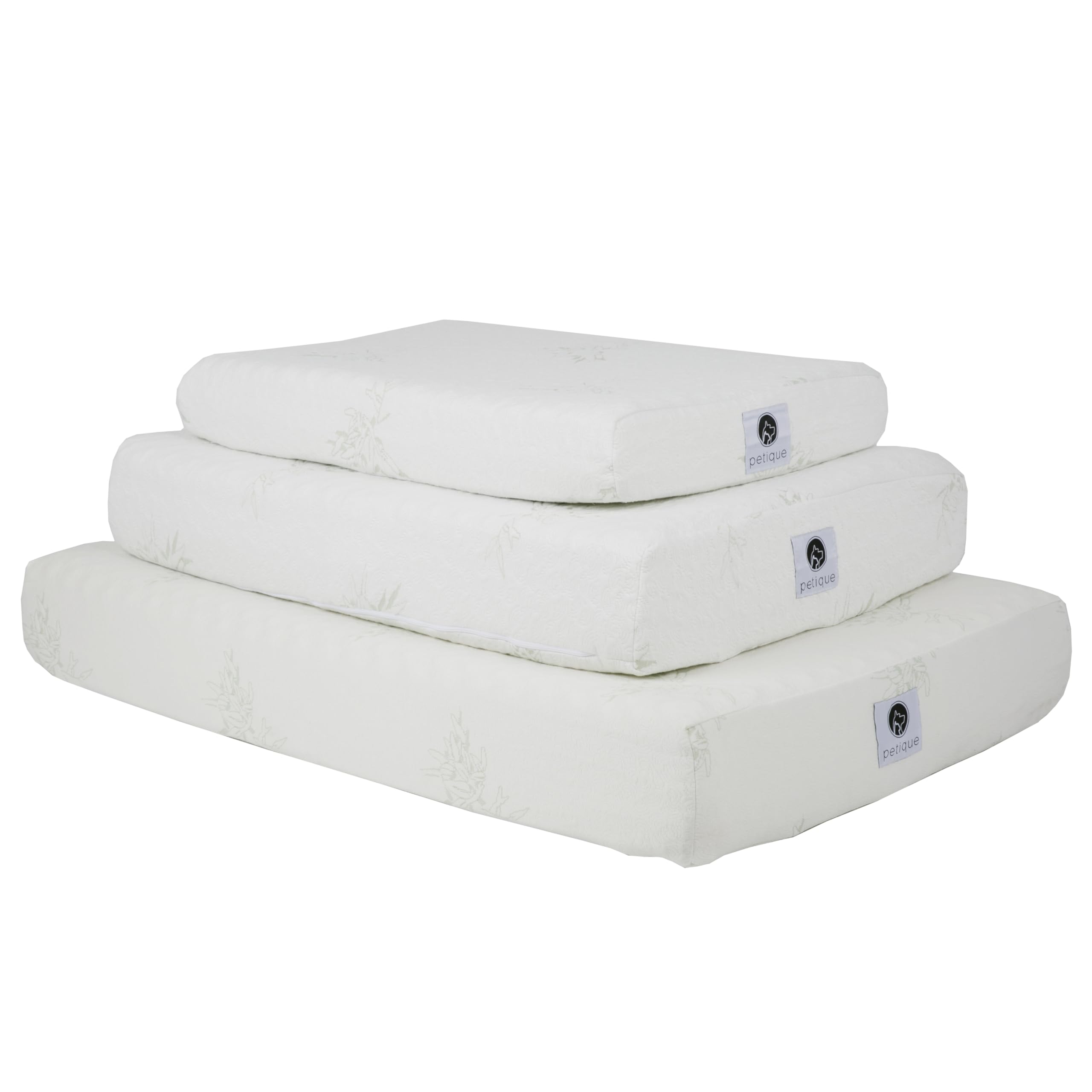 Petique Eco-Friendly Bamboo Memory Foam Pet Bed, Natural, Medium, Model Number: Mm01900005