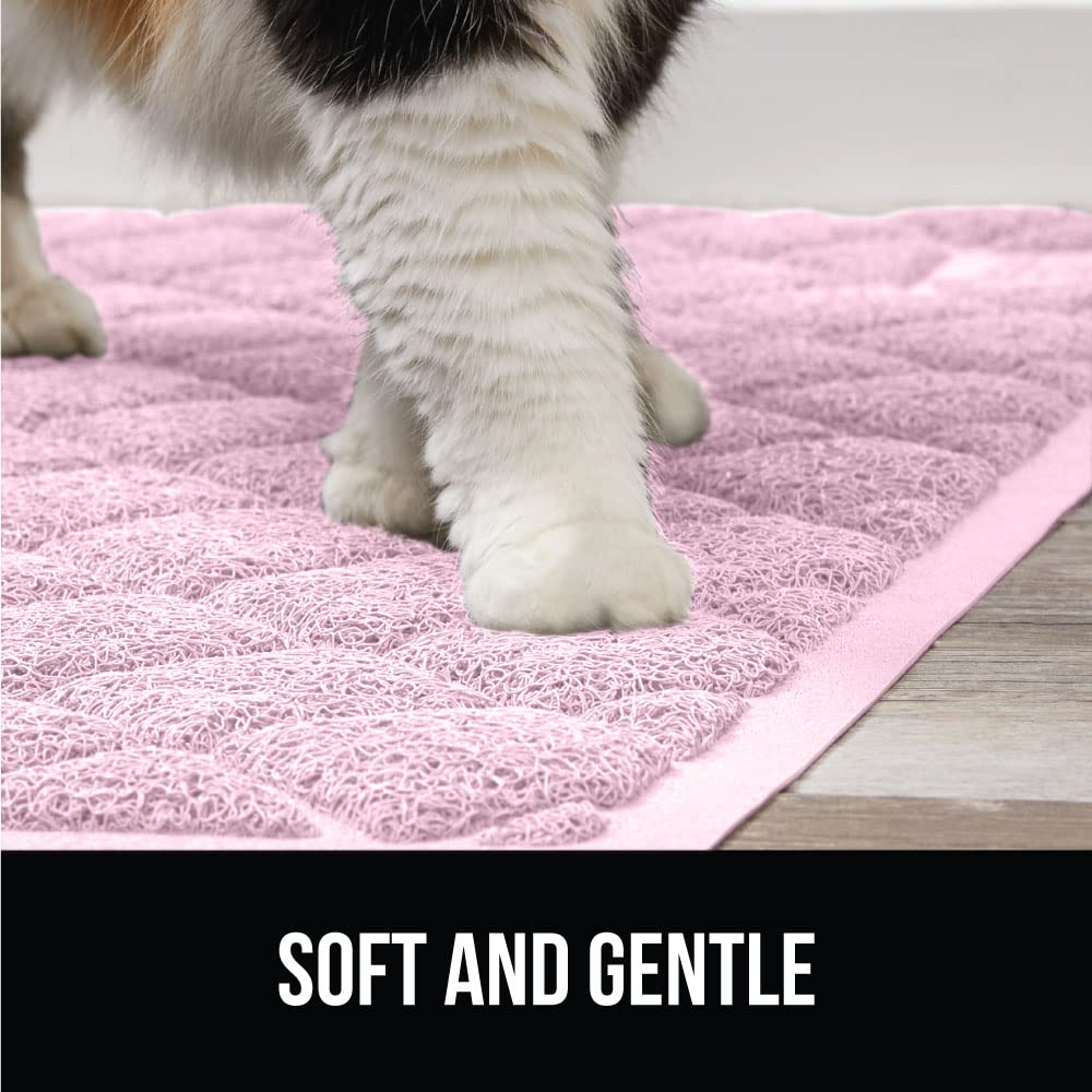 GORILLA GRIP Cat Litter Box Mat, 47x35, Water Resistant, US Designed Kitty Litter Trapping Mats, Easy to Clean, Scatter Control,